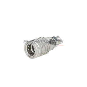 Hydraulic quick-connect coupling, Euro socket. Long external thread M18x1.5