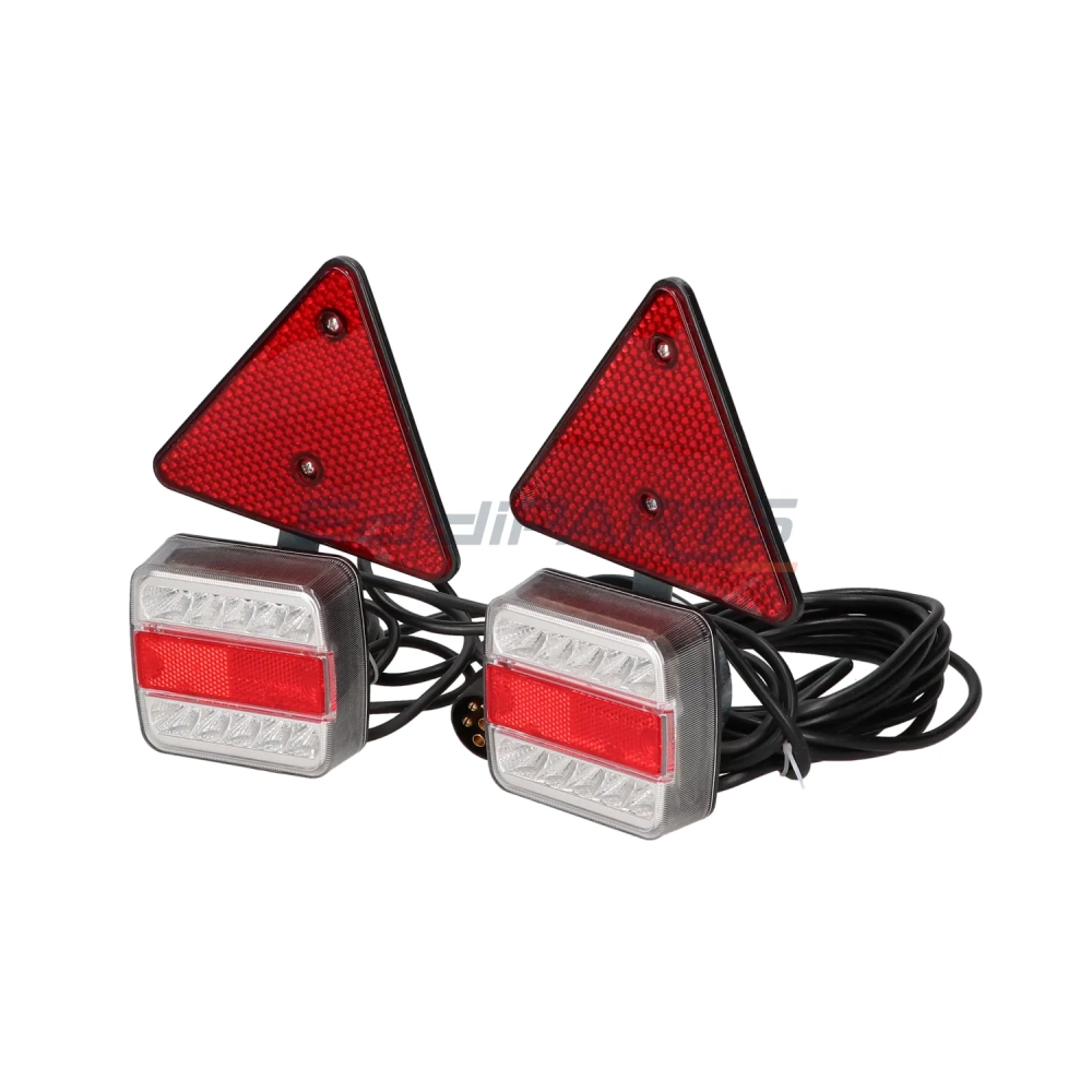 Zestaw lamp LED na magnes do przyczepy, 12-24V + przewód 7,5m